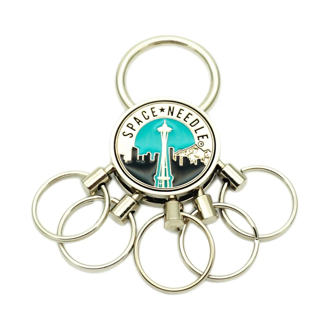 customizable Your Own Logo 3D Metal keychain ring Wholesale usa Souvenir Custom double sided keychain Manufacturers In China
