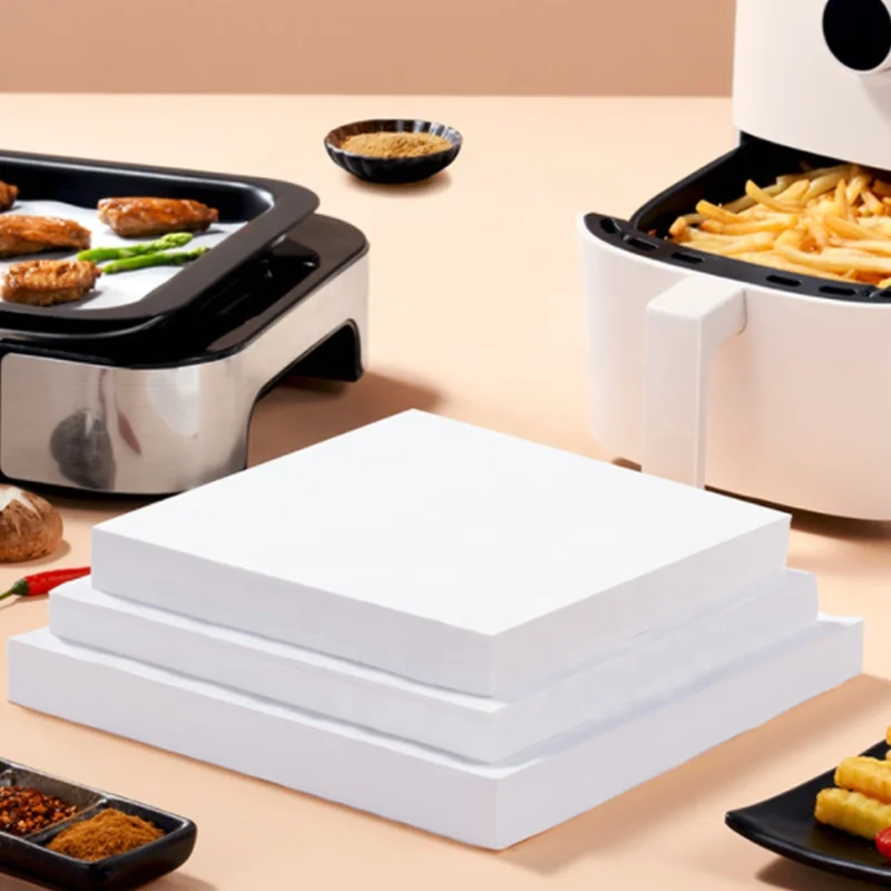 bisiliconized unbleached custom print non toxic non stick brown food grade airfryer parchment paper sheets liners for baking