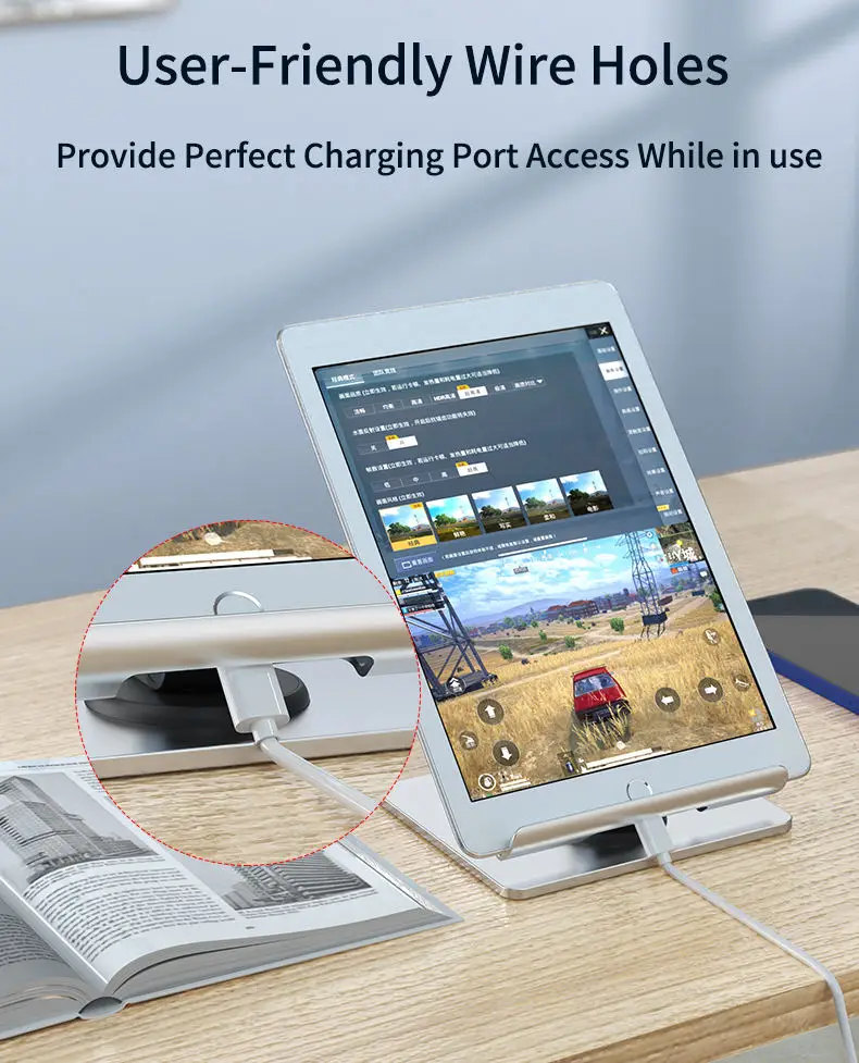 High Quality Adjustable Tablet PC Stands Holder Desktop Aluminum Tablet Dock Cradle Compatible with iPad.jpg