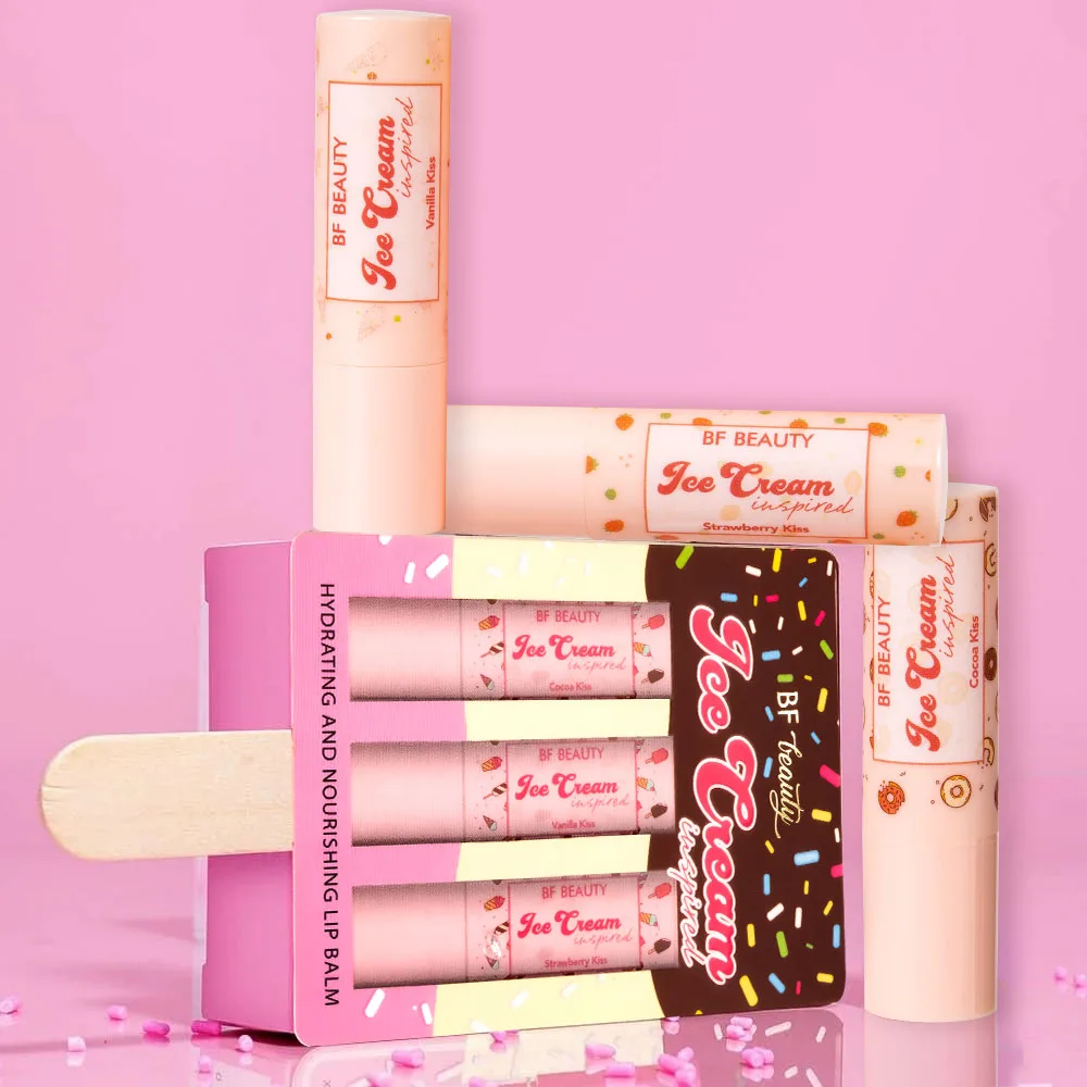 Eco Hyaluronic Acid Cupcake Gloss lipop Tomato Color Lip Balm Glass Ice Cream-inspired Lip Pop Lip Balm Set