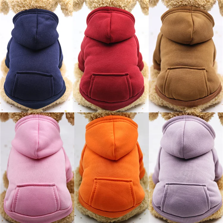 
New Winter Dog Hoodie Sweatshirts with Pockets Cotton Warm Dog Clothes for Small Dogs 