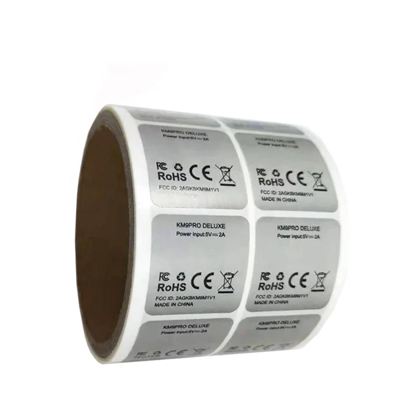 Factory Price Waterproof Pet Silver Aluminium Foil Label Barcode Printed Silver Aluminium Sticker