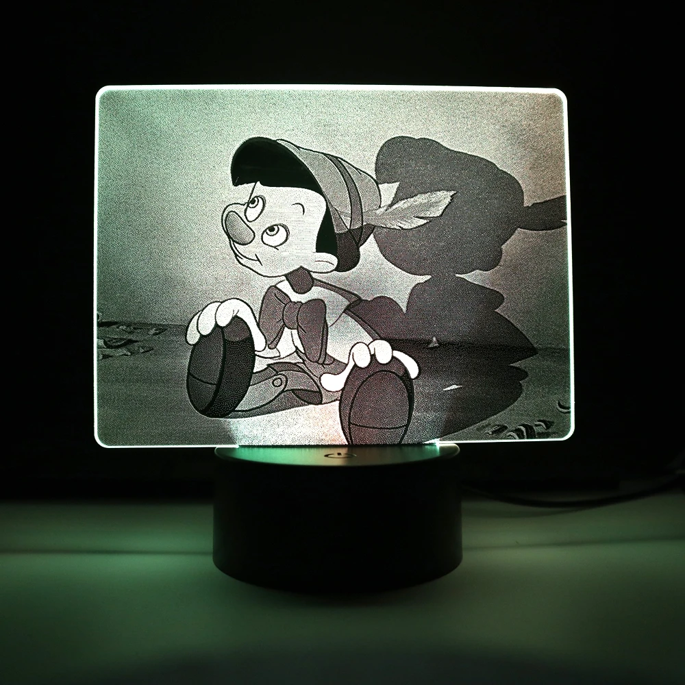 RGB LED Lamp Bases for 3D Led Night Light Acrylic Black 3D LED Lamp Night Light Touch Base with USB Cable and Remote Control