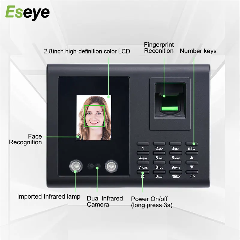 Eseye ID Card fingerprint biometric access control device time attendance recorder fingerprint reader