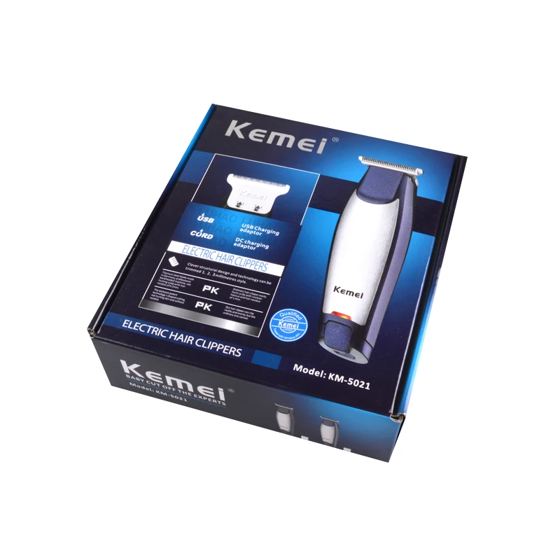 Kemei KM 5021 3 In 1 Professional Hair trimmer  Rechargeable 0mm Baldheaded Hair Trimmers Barber Haircut Machine with USB Cable