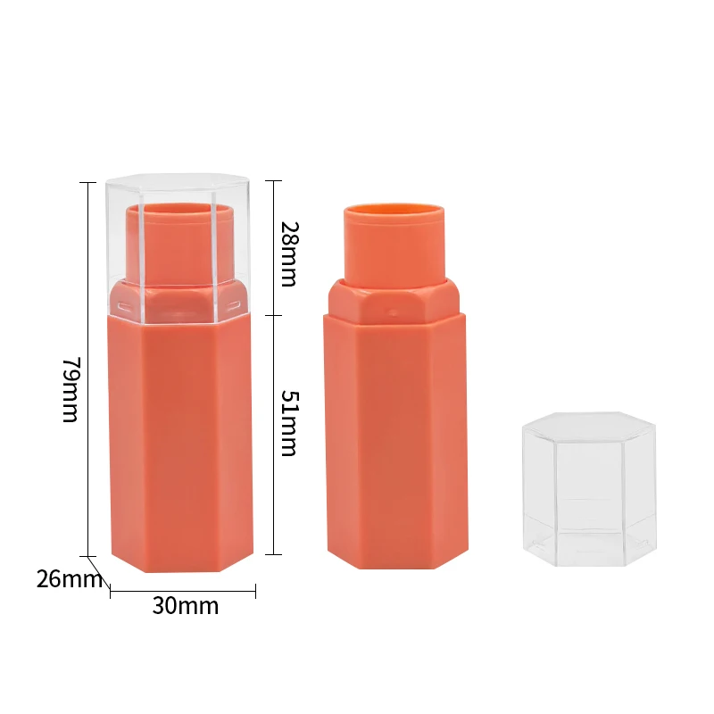 Wholesale  custom 3ml Hexagon shape empty glaze tube lip gloss container Plastic bottle sample cosmetic packaging material