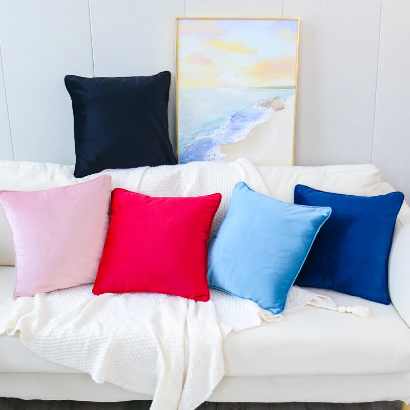 Senior pure color of Beige  color flannelette pillow plush sofa bed pregnant designer fill home decor pillows cover