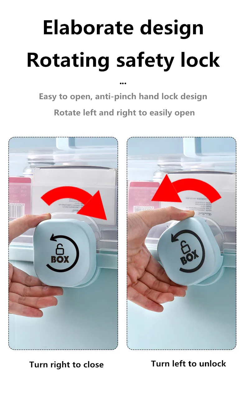 Plastic Storage Box Multi-layer Portable Foldable Storage Box Family Packed Medicine Storage Box