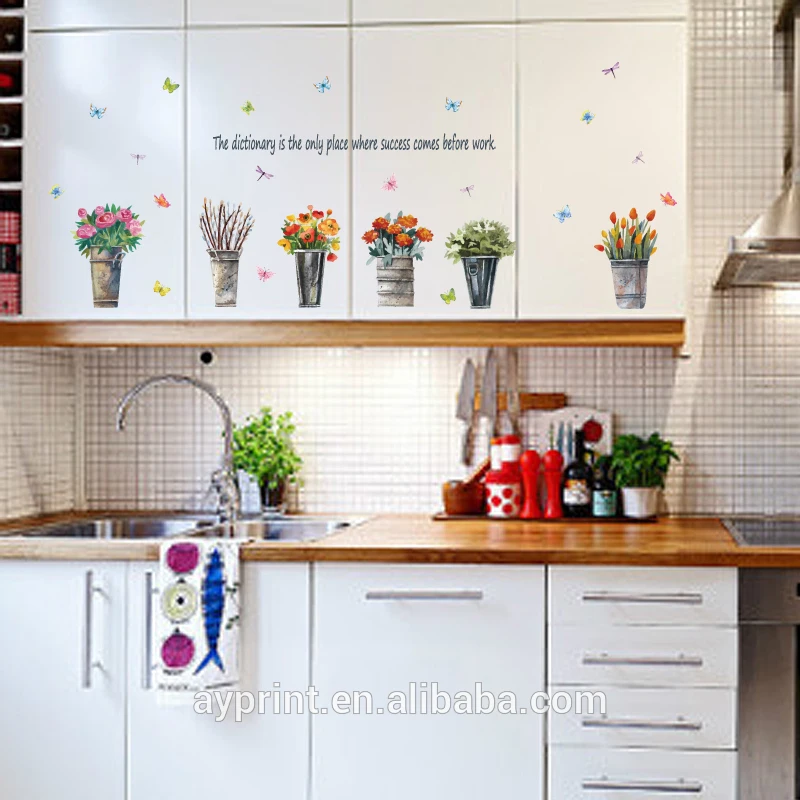 
SK7106 Butterfly Creativity DIY Home Bedroom Decorative Flower Pot Sticker Window 