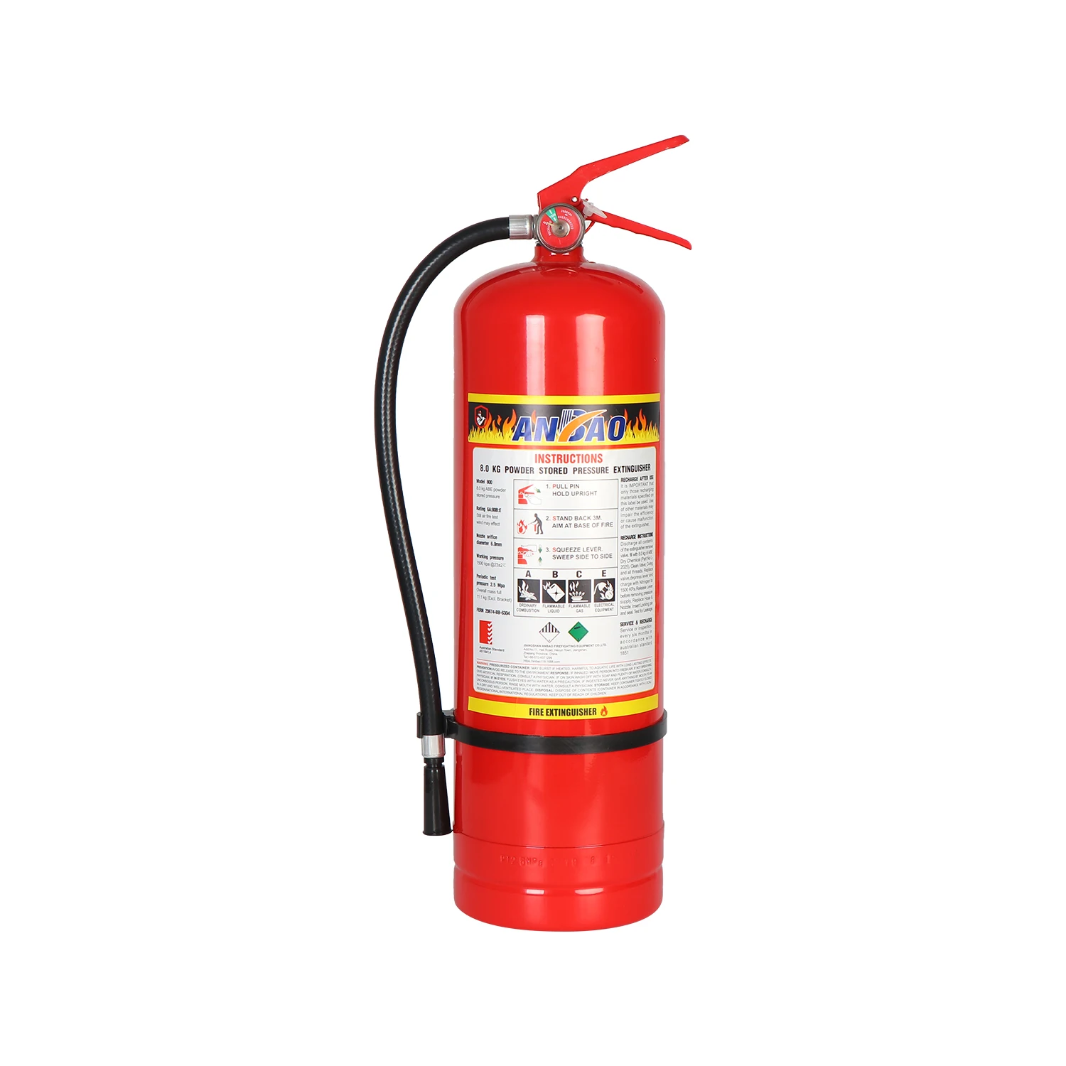 6kg 8kg 9kg Powder fire extinguisher extintor with heavy duty bracket Lithium battery fire extinguisher factory