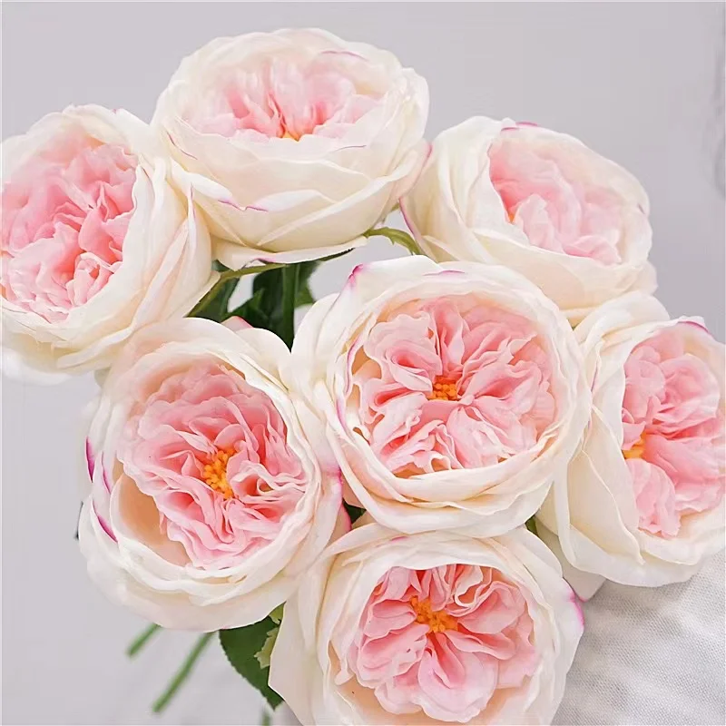 Interior decoration flower wholesale Top Grade Single real touch roses latex roses Austin roses