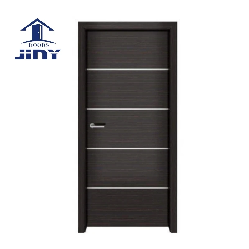 Hot Sale Cheap Egypt PVC MDF Door with Aluminum Strips PVC Plastic Interior Swing Sliding Room Door