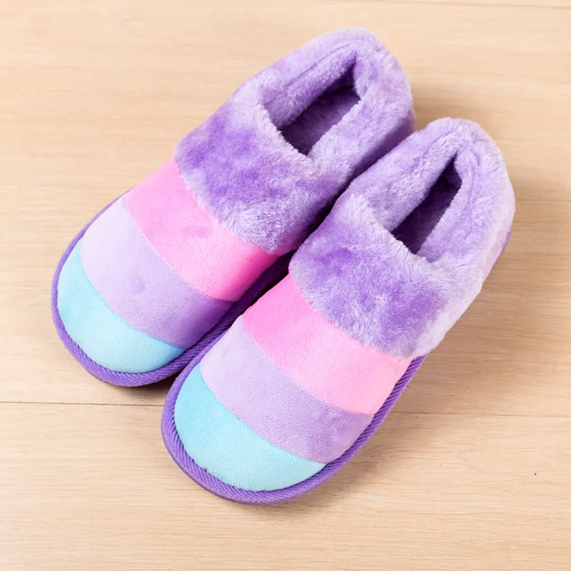 2022 winter indoor home bedroom cotton slippers for men and women thick-soled non-slip furry fluffy ladies slippers