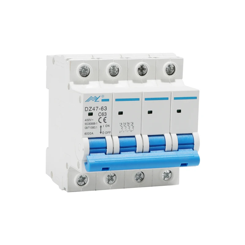 Mulang Electric DZ47-63 4P Mini MCB 20A 16A 10A 32A 25A 40A 63A AC MCB Miniature Circuit Breaker With CE Certificate