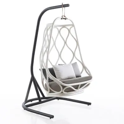 Modern garden swing basket design Iron leisure egg shaped hammock aluminum outdoor hanging basket