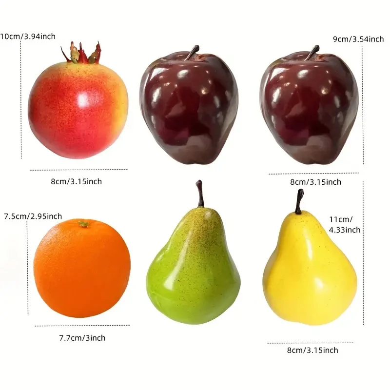 Artificial Fruits Pack,Fake Fruits for Home Decor,Simulation Fruit Set,Faux Fruits Set Pomegranate,Mixture Fruits
