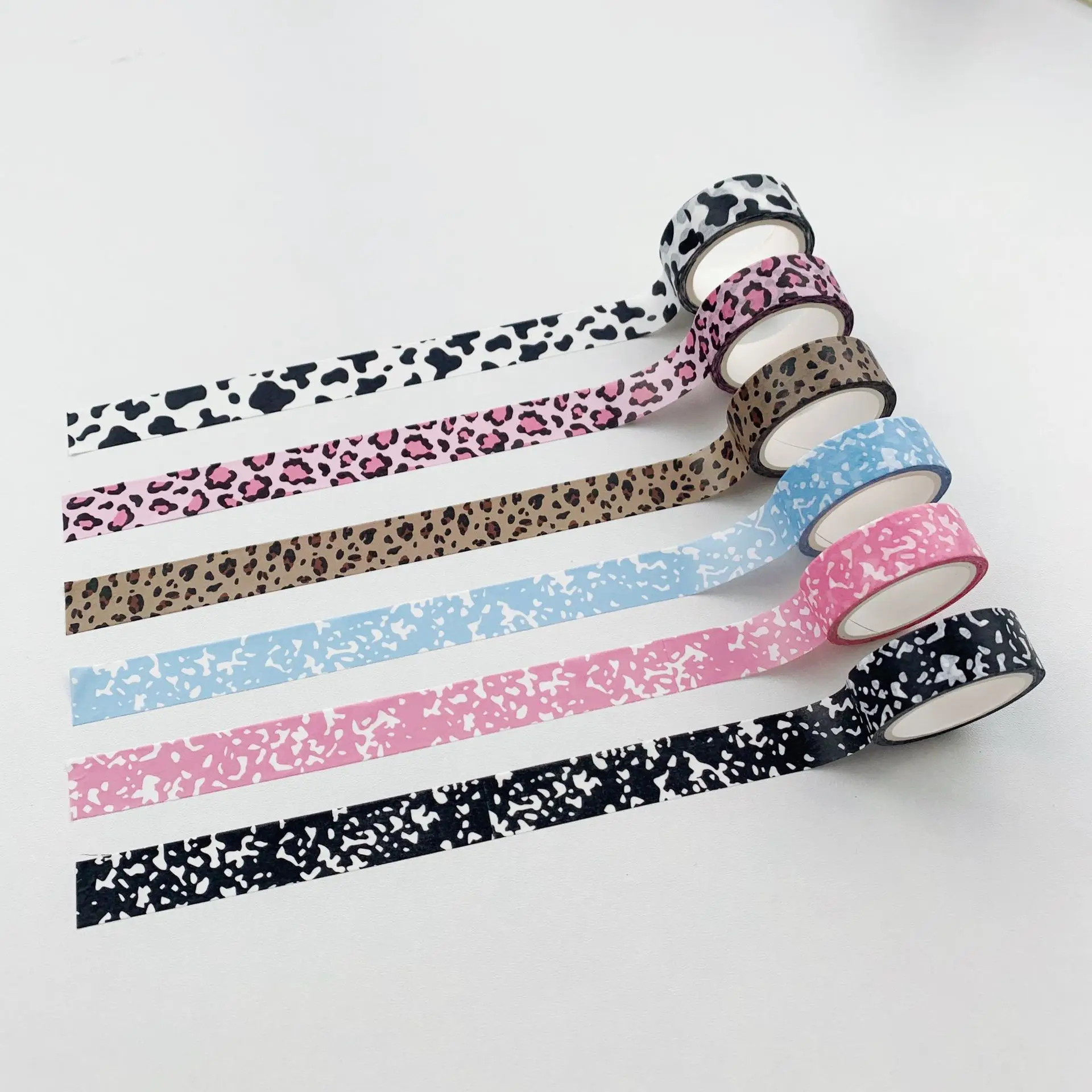 Korean INS Colorful Adhesive Tape Leopard Print Paper Tape Decoration Hand to Tear Stickers