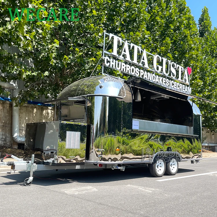 Wecare 500*210*210cm mobile concession bbq fully equipped food trailer coffee truck