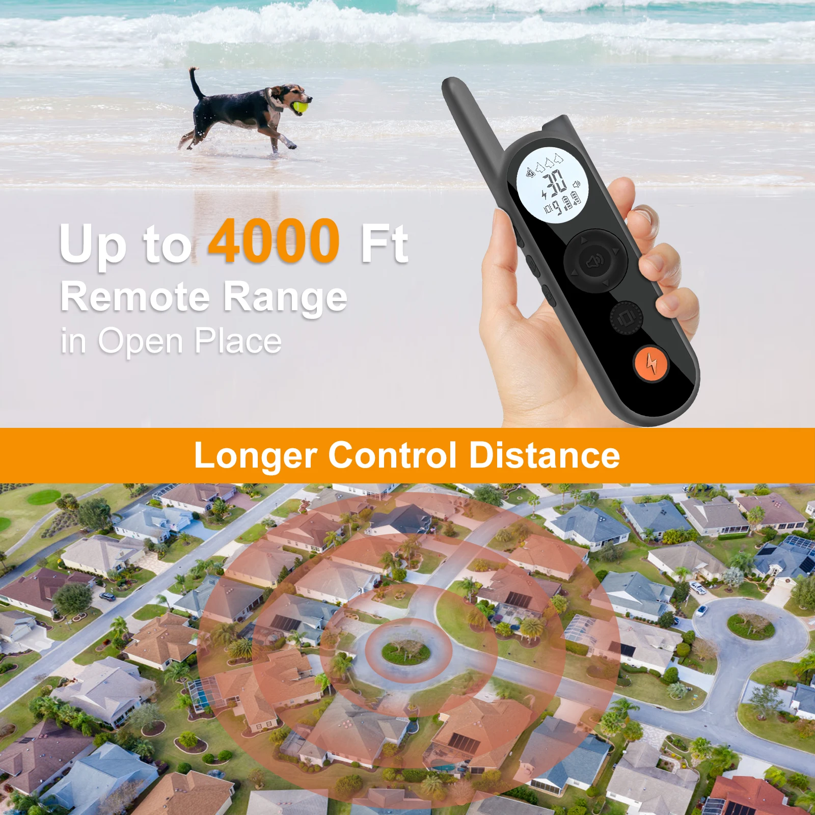Dog Training Supplies Wireless Electric Training E-collar Pet Trainer Fence Containment System Waterproof Dog Training Collar