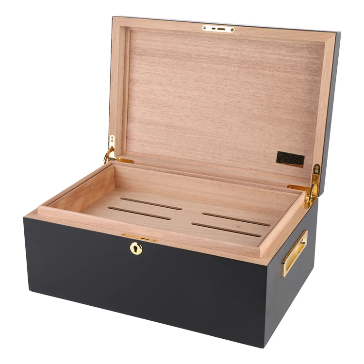 Wholesale Customized In Bulk  with drawer box packaging Real Wood With Drawer Box Packaging High Quality Cuban Cigar Humidor