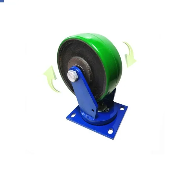 8 Inch PU Swivel Plate 2 Ton Heavy Caster Wheels with 6205 Bearing