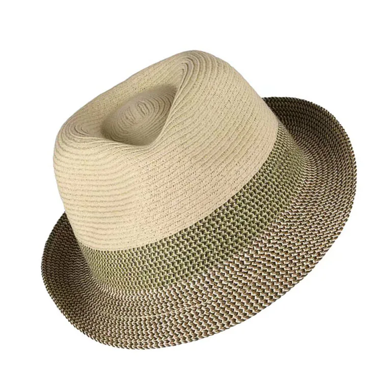 Wholesale Custom Summer Short Brim Beach Sun Hat Womens Mens Jazz Cap Trilby Panama Straw Fedora Hats