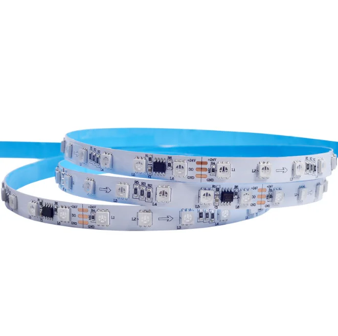 Лидер продаж, превосходный материал, водонепроницаемый, Волшебная цветная (rgb светодиодные гибкие ws2811 rgb Светодиодные полосы света с 2811IC 12V 24V