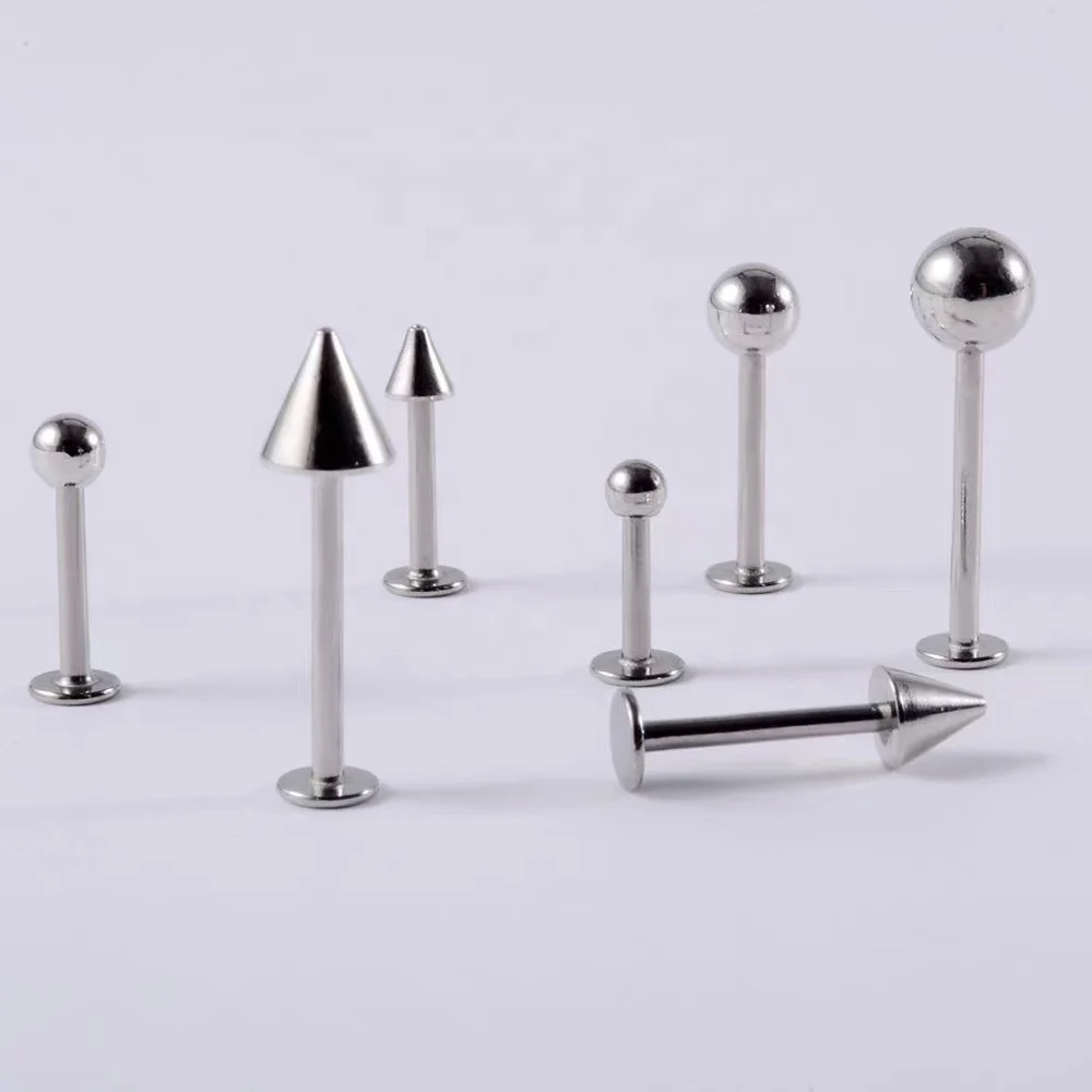 Gaby 1 2 G23 титановые ювелирные изделия пирсинг ASTM F136 labret внешняя нить плоская задняя серьга столб титановый оптовая продажа ювелирных изделий
