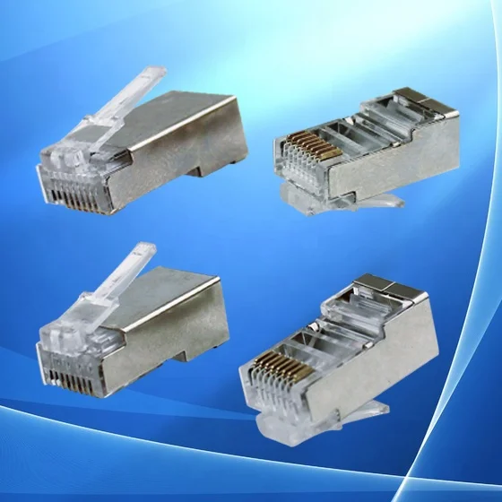 Сетевой разъем Rj45 Cat5e Cat6 заводская цена 8P8C экранирующая кристальная головка высокого
