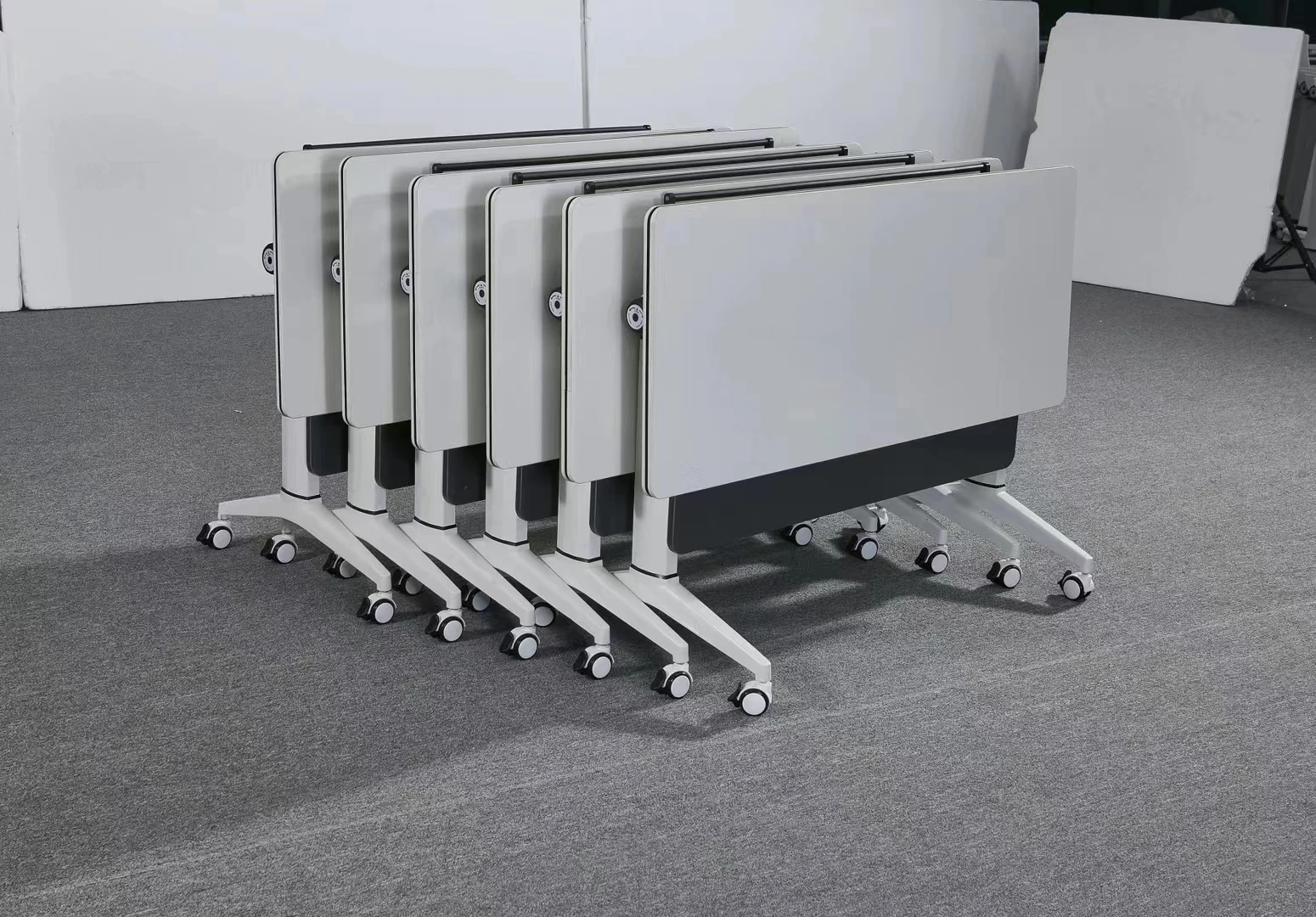 Office Foldable Conference Table Furniture Manufacturers Meeting Training Table Folding Table Desk With Wheels
