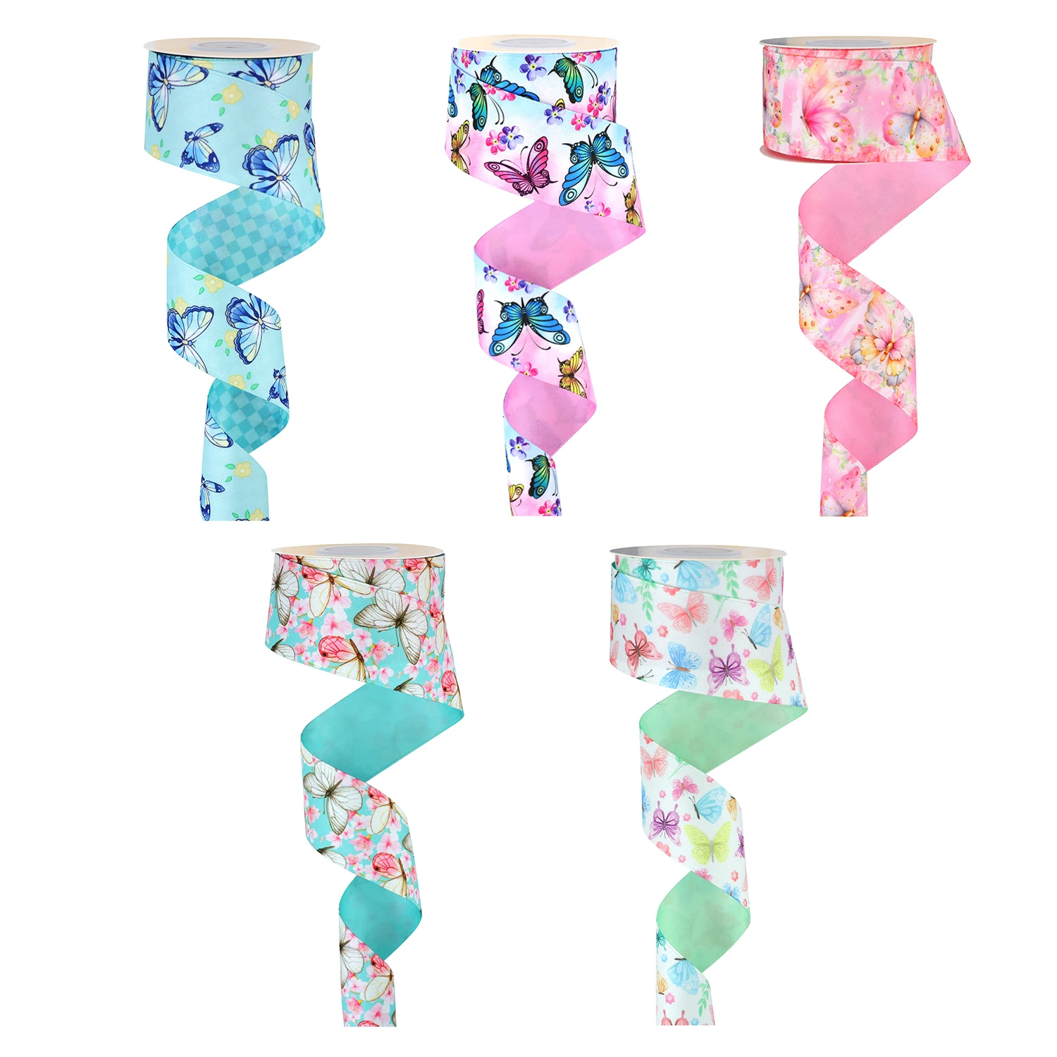 Customizable Energetic Spring Crafts Double Side Thick Heat Print Poly Cotton Ribbon For Wreaths Bow Wedding Party Home Decor