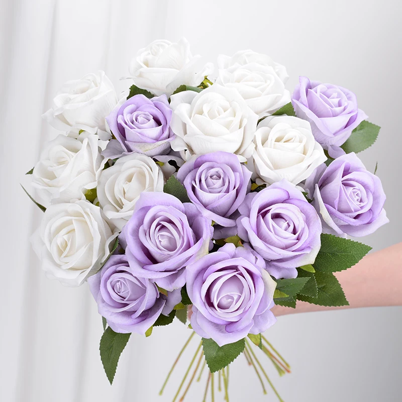 The lowest price of artificial single-stem velvet rose directly sold by Yiwu factory in China