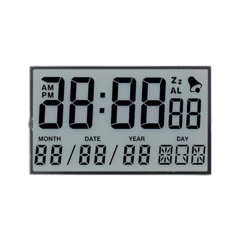 Custom Monochrome LCD Clock Module TN 7 Segment LCD