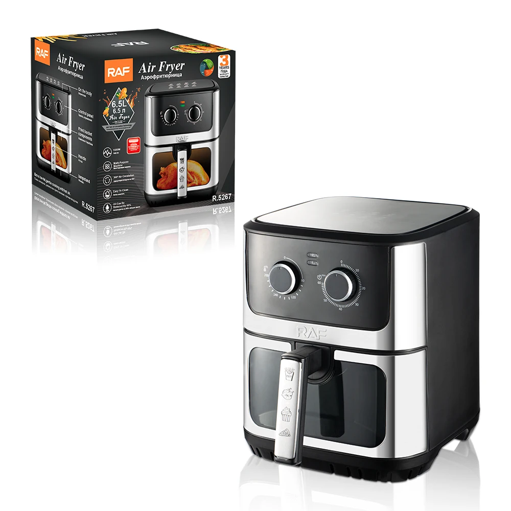 RAF Non-stick 6.5L Oilless Cooker Electric Air fryer Oven With Visible Window