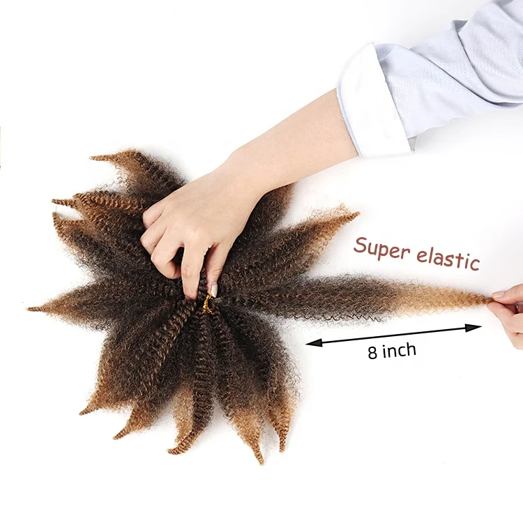 Synthetic 8inch Marley Hair Afro Kinky Curly Twist Crochet Braid Hair For Mali Bob Hair Extensions