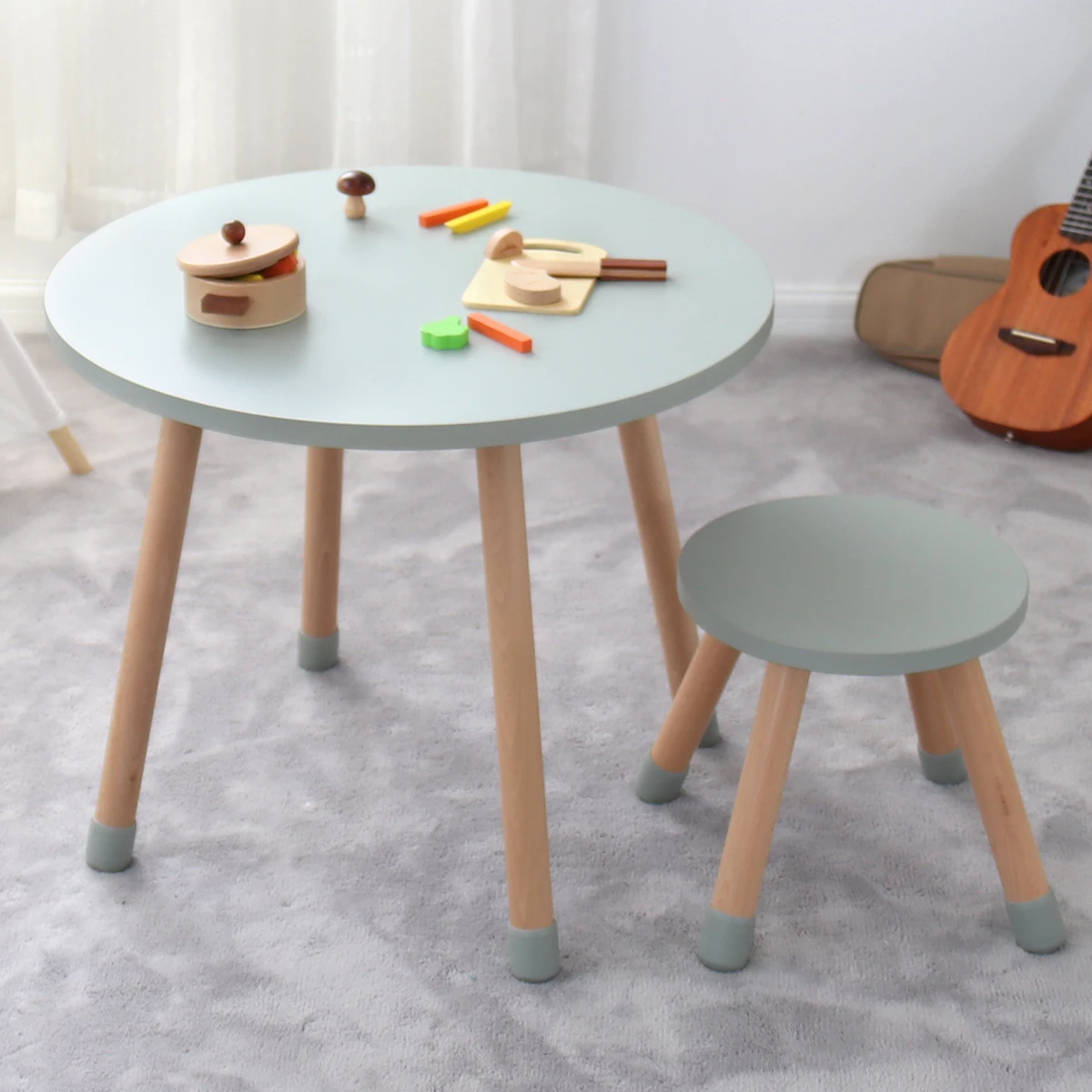 Kids Bedroom Furniture Kids Table Environmental Friendly Solid Wood Children Table and Chairs