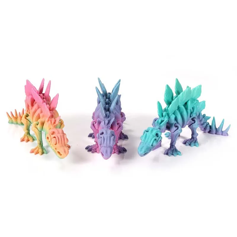 9.8 Inch 3D Printed Stegosaurus Skeletons Full Articulated Dinosaur Fidget Toys