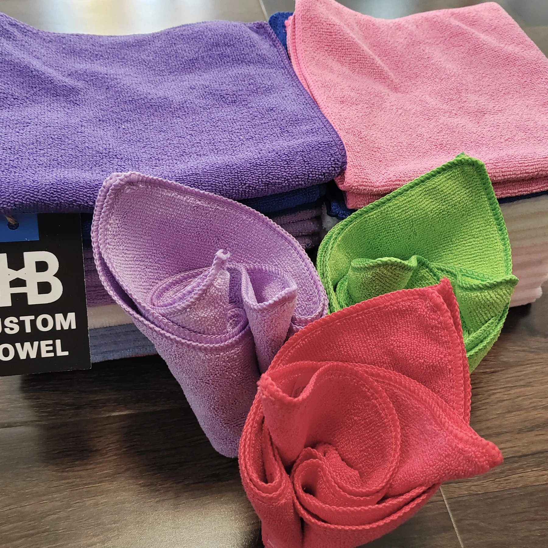 Hot selling microfiber warp knitted car washing towel absorbent cleaning towel car wiping towel 40 * 40