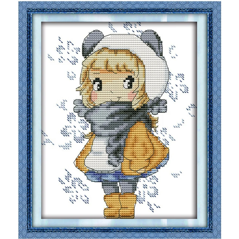 
 C752 девушка с большими глазами Набор для вышивки крестиком Счетный узор diy Набор для вышивки Настенный декор  