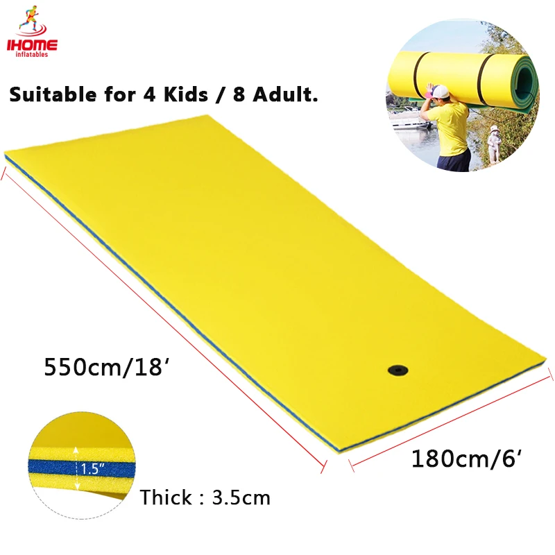 550*180*33cm Large PVC inflatable floating mat cheap swimming foam float mat walk on water floating mats for outdoor playing