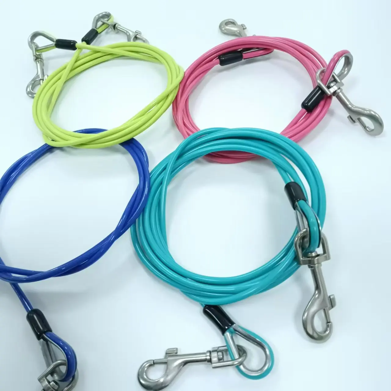 Hot sell PCV coating galvanized wire rope pet harness custom luxury adjustable pet leash lead leash dog