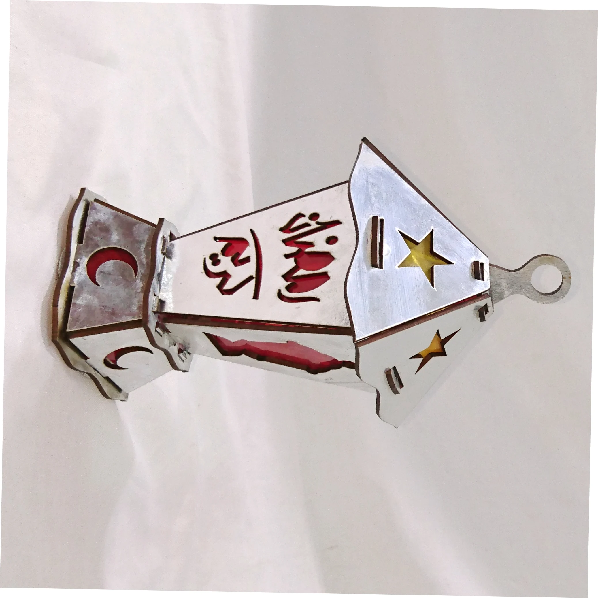 AA123 Ramadan Decor Square Laser cut LED Lantern With Shaking Flashing Lights For Kids