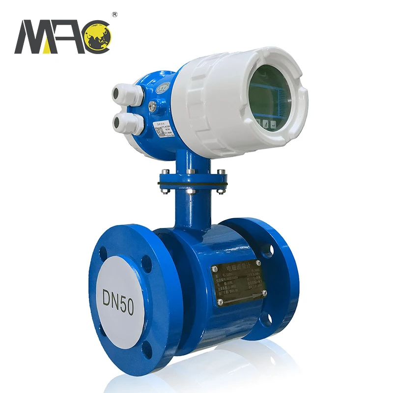 Macsensor Integrated Type rs485 Digital Water Sewage Electromagnetic Flowmeter Liquid Magnetic Acid Flow Meter