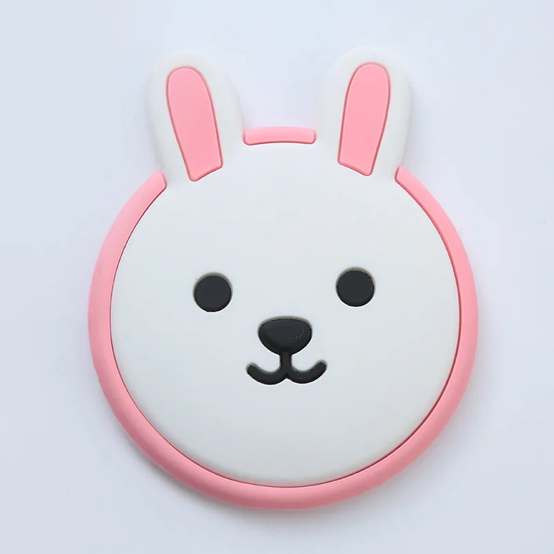YUE New Wholesale Cartoon Silicone Makeup Mirror Portable Makeup Mirror Cute Silicone Single Side Mini Portable Mirror
