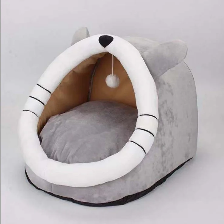 Semi-Enclosed KennelCat Comfort Pet Bed for Cats and Dogs