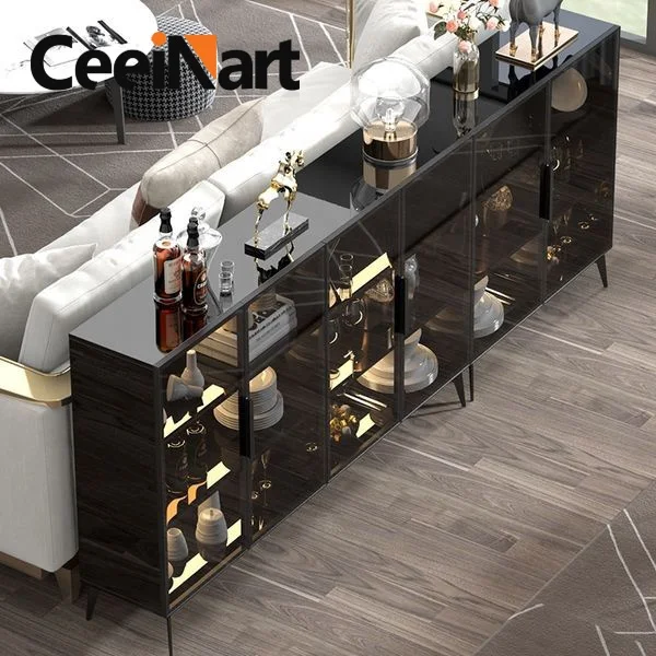 Slot Cabinet Aluminum Alloy Glass Cabinet to Storage Display for Kitchen Cabinets with Excellent Quality Good Price