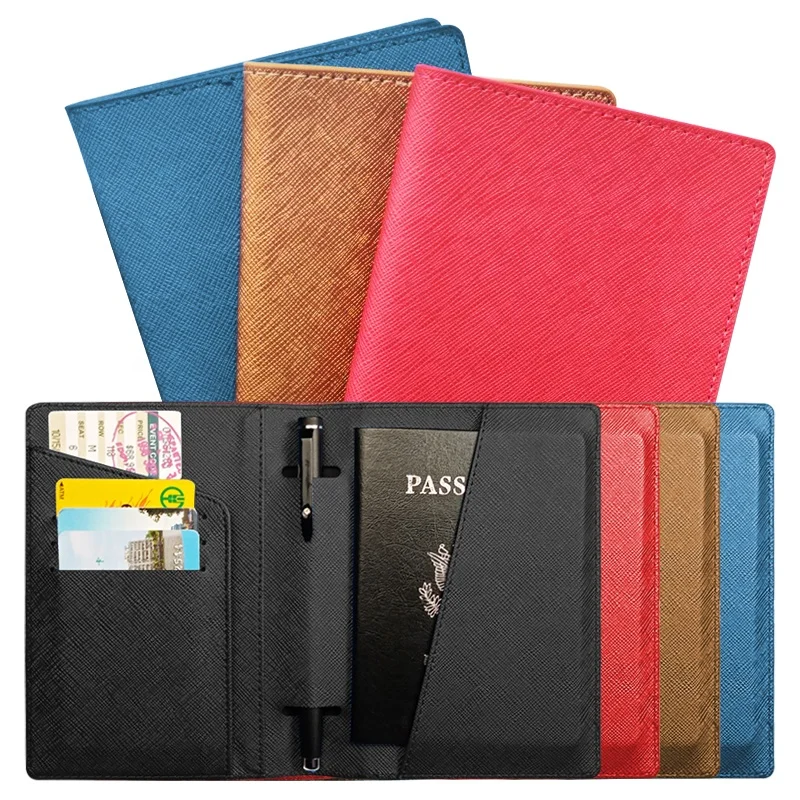 Top 10   Saffiano Passport Holder With Pen Holder PU Leather Travel Wallet Passport Cover