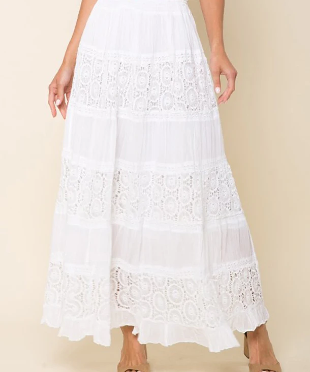 Wholesa Leladies Women Long White Skirt Maxi Skirt Winter Korean Skirt