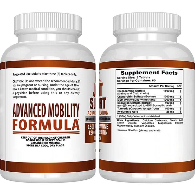 Glucosamine Chondroitin Turmeric Msm Boswellia Joint Support Supplement for Relief 180 Tablets