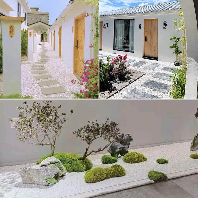 Custom logo fine glossy fish tank pebble river stone landscaping pebbles tumble snow white chinese supplier